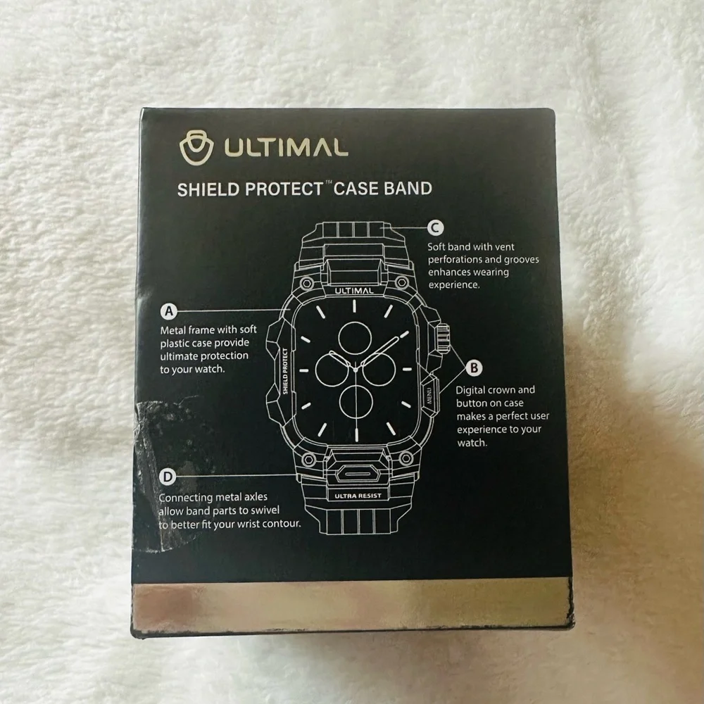 ULTIMAL Rugged Case with Band for Apple Watch Series 11/10 Military Grade Black